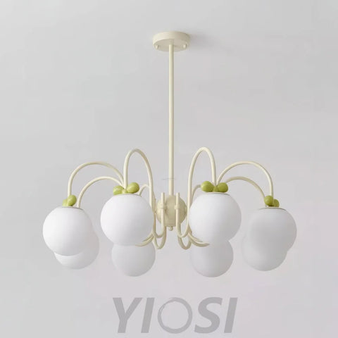 Cream Cherry Chandelier with 4/5/6/8 heads - Bend-1-Yiosilamp