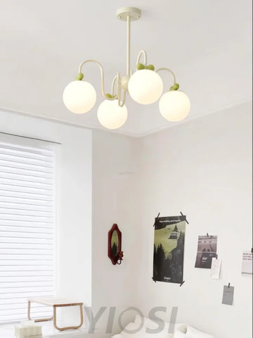 Cream Cherry Chandelier with 4/5/6/8 heads - Bend-1-Yiosilamp