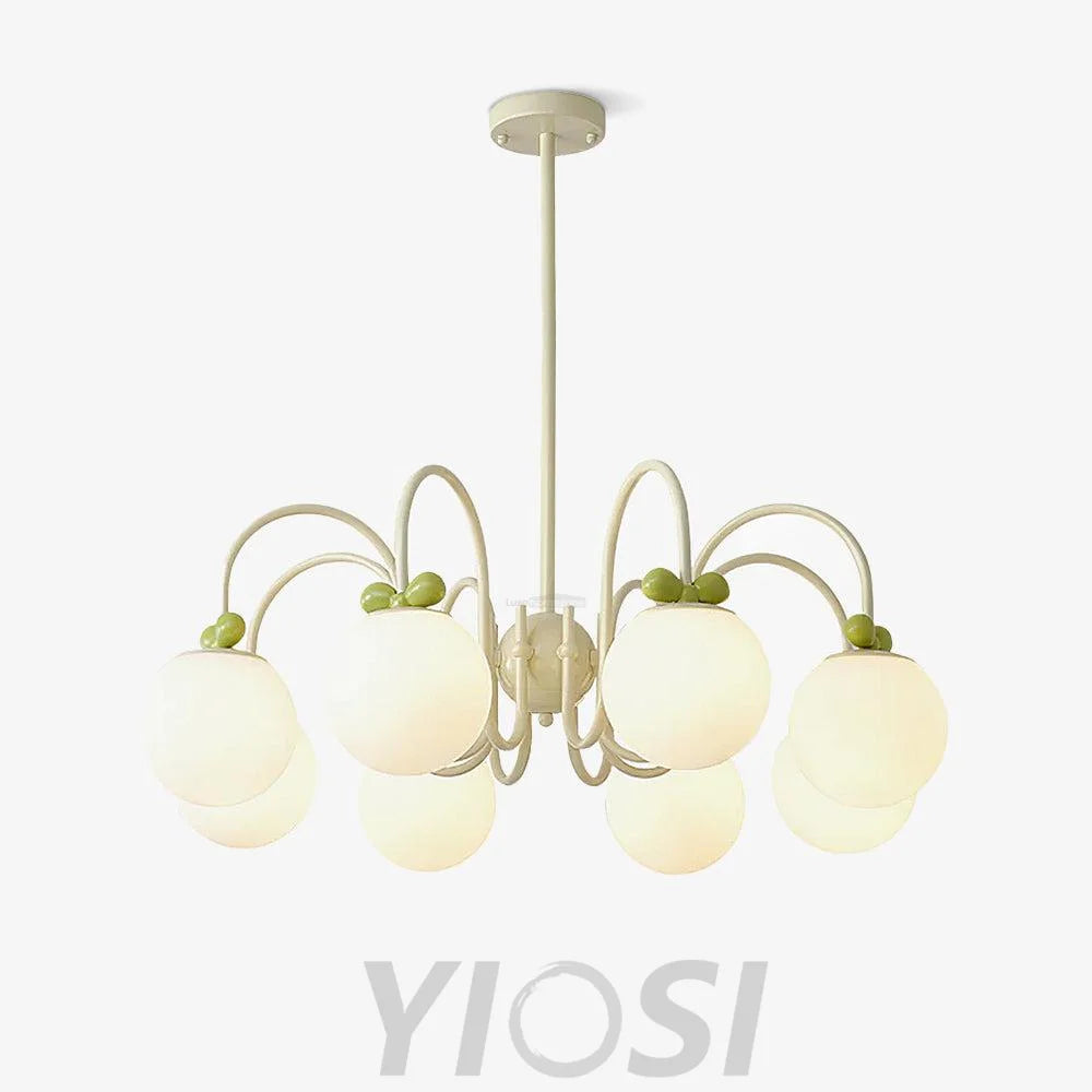 Cream Cherry Chandelier with 4/5/6/8 heads - Bend-1-Yiosilamp
