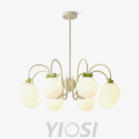 Cream Cherry Chandelier with 4/5/6/8 heads - Bend-1-Yiosilamp
