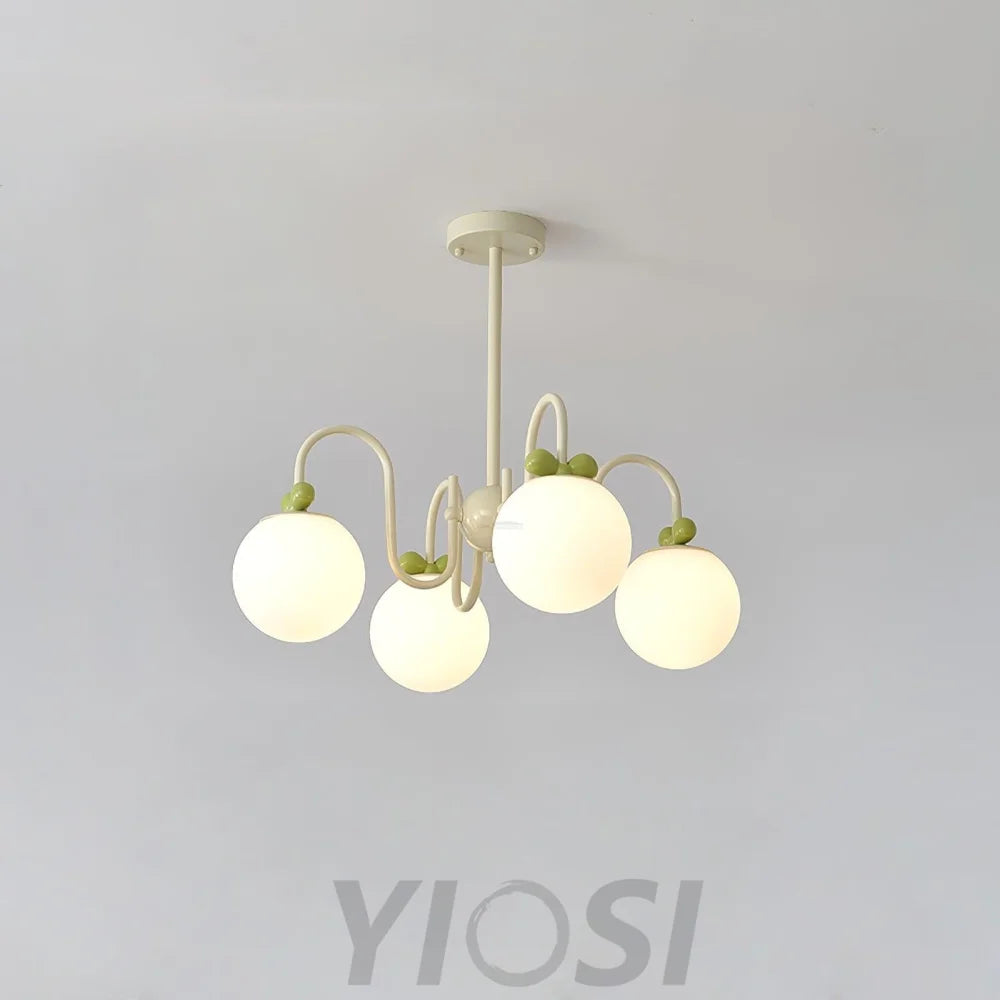 Cream Cherry Chandelier with 4/5/6/8 heads - Bend-1-Yiosilamp