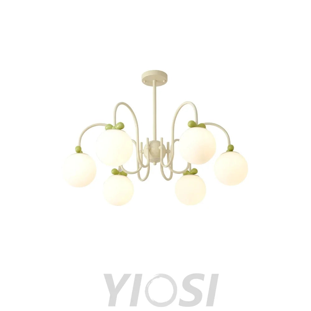 Cream Cherry Chandelier with 4/5/6/8 heads - Bend-1-Yiosilamp