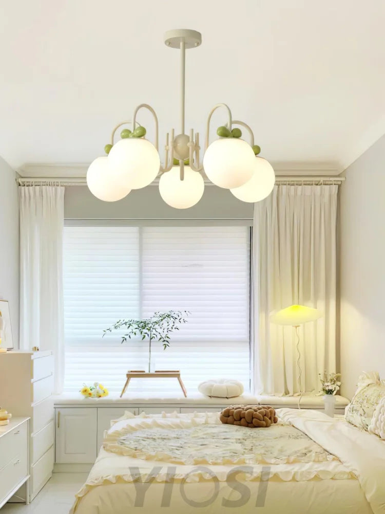 Cream Cherry Chandelier with 4/5/6/8 heads - Bend-1-Yiosilamp