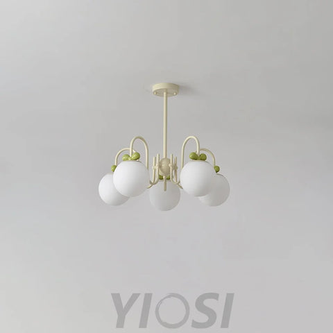 Cream Cherry Chandelier with 4/5/6/8 heads - Bend-1-Yiosilamp