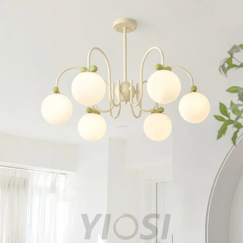 Cream Cherry Chandelier with 4/5/6/8 heads - Bend-1-Yiosilamp