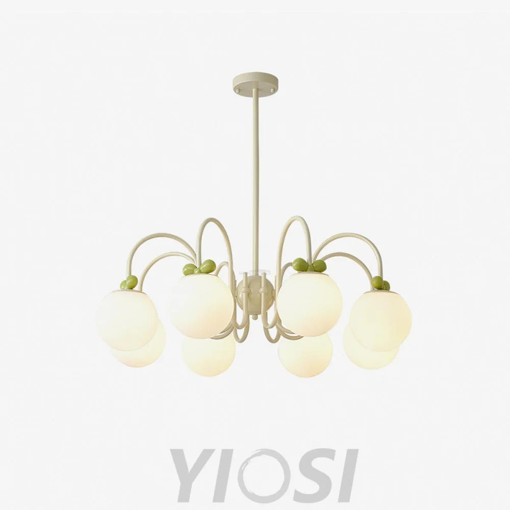 Cream Cherry Chandelier with 4/5/6/8 heads - Bend-1-Yiosilamp