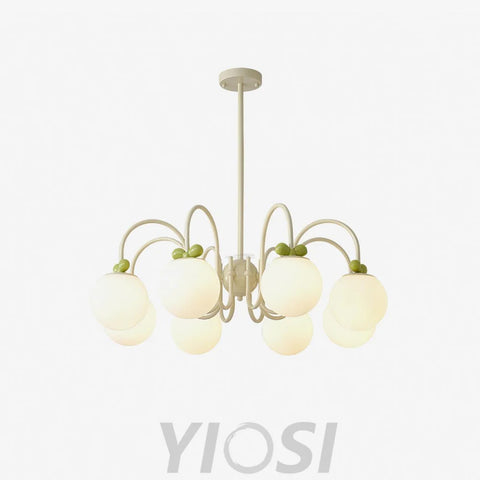 Cream Cherry Chandelier with 4/5/6/8 heads - Bend-1-Yiosilamp