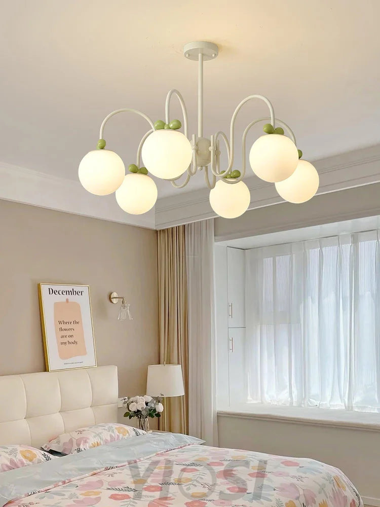 Cream Cherry Chandelier with 4/5/6/8 heads - Bend-1-Yiosilamp