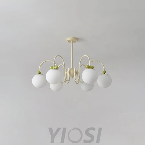Cream Cherry Chandelier with 4/5/6/8 heads - Bend-1-Yiosilamp
