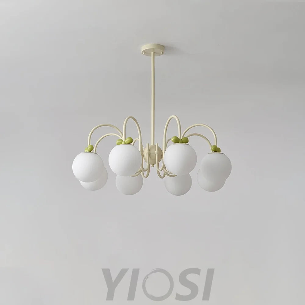 Cream Cherry Chandelier with 4/5/6/8 heads - Bend-1-Yiosilamp