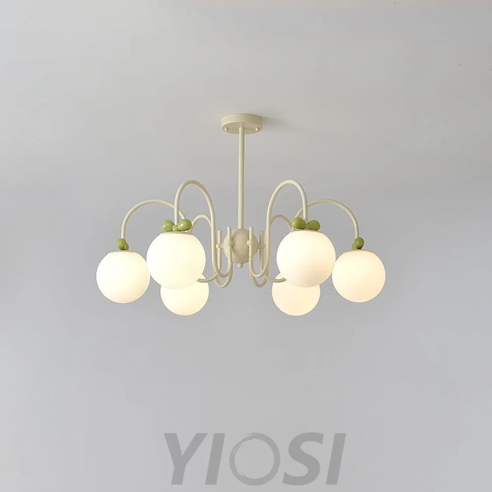 Cream Cherry Chandelier with 4/5/6/8 heads - Bend-1-Yiosilamp