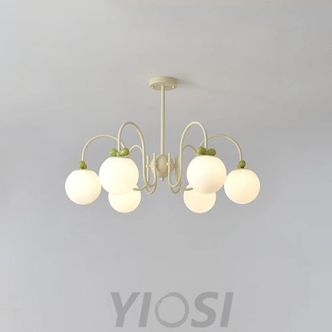 Cream Cherry Chandelier with 4/5/6/8 heads - Bend-1-Yiosilamp