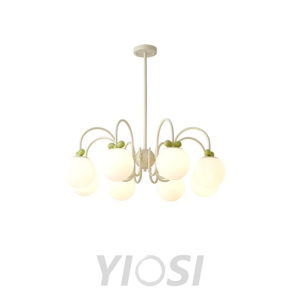 Cream Cherry Chandelier with 4/5/6/8 heads - Bend-1-Yiosilamp