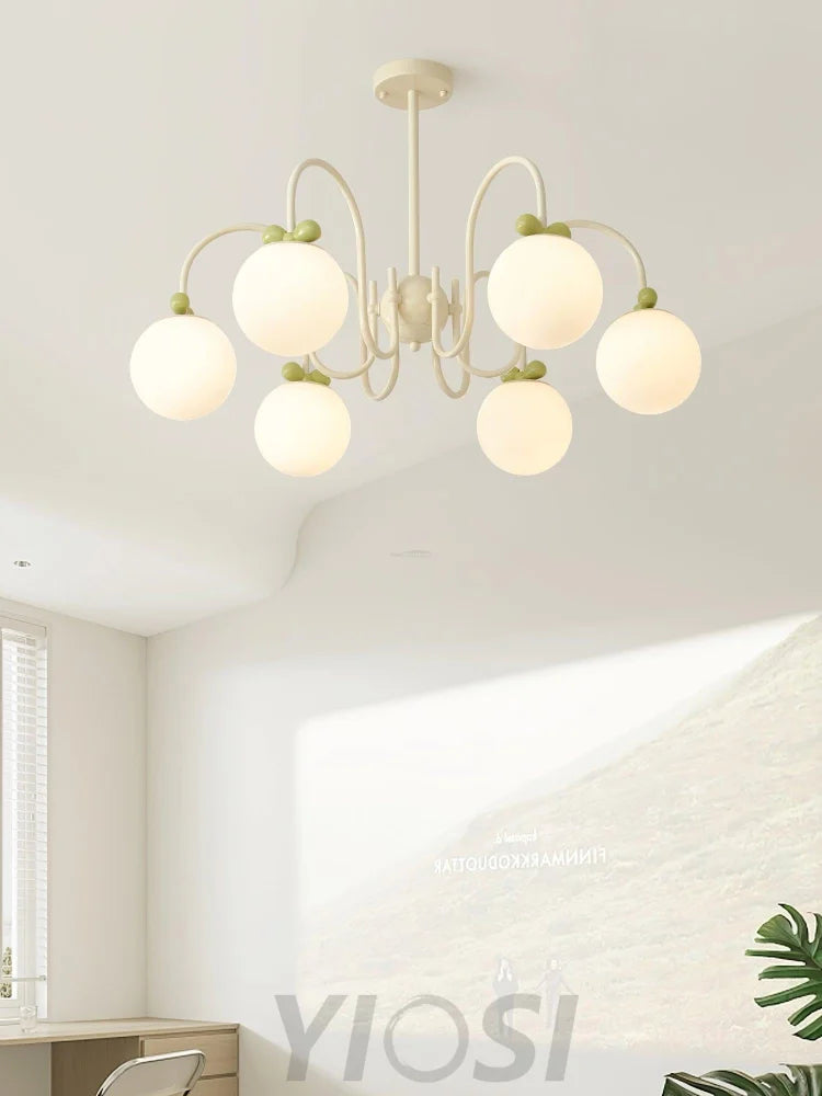 Cream Cherry Chandelier with 4/5/6/8 heads - Bend-1-Yiosilamp