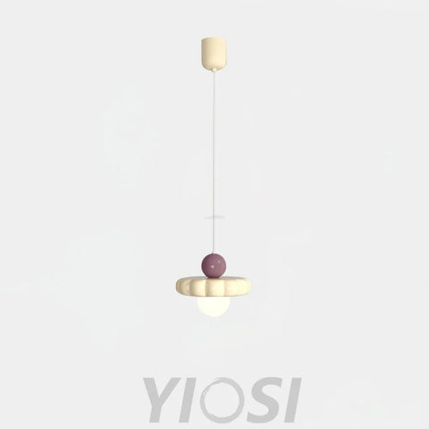 Cream Cloud Pendant - Earring-1-Yiosilamp