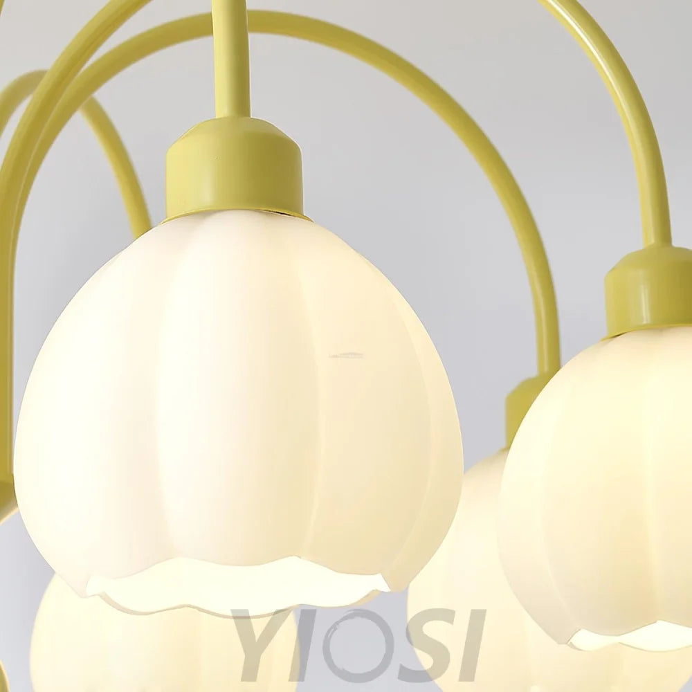 Cream Pumpkin Ball Chandelier with 4/5/6/8 heads - Zahara-1-Yiosilamp