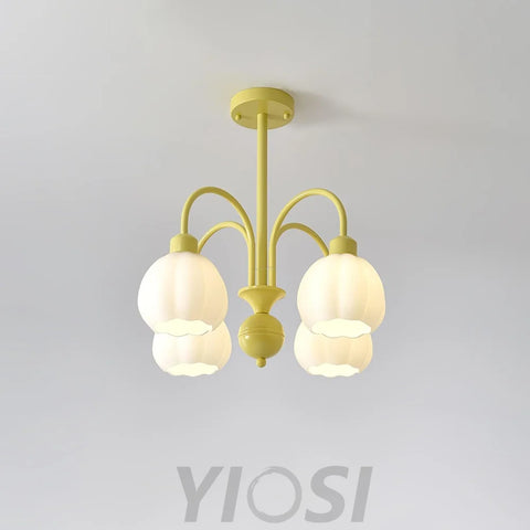 Cream Pumpkin Ball Chandelier with 4/5/6/8 heads - Zahara-1-Yiosilamp
