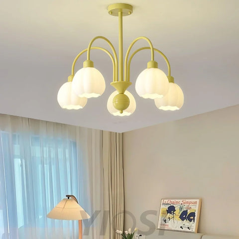 Cream Pumpkin Ball Chandelier with 4/5/6/8 heads - Zahara-1-Yiosilamp
