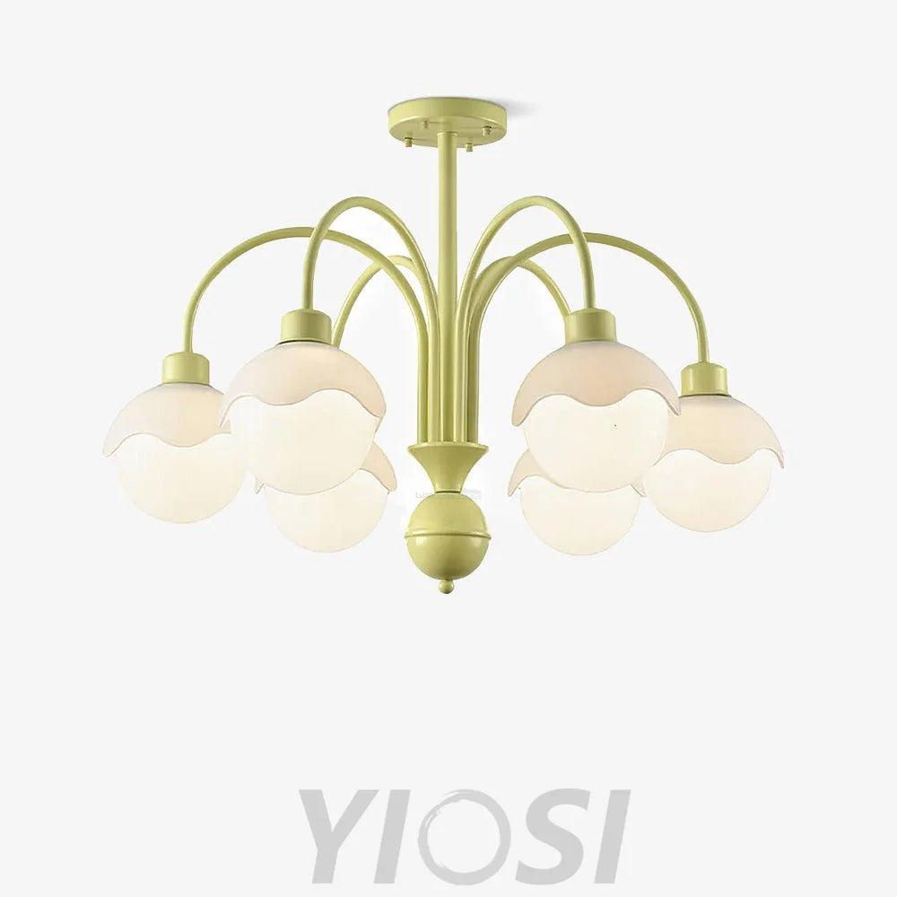 Creamy Lychee Matcha Chandelier with 4/6 heads - Zahara-1-Yiosilamp