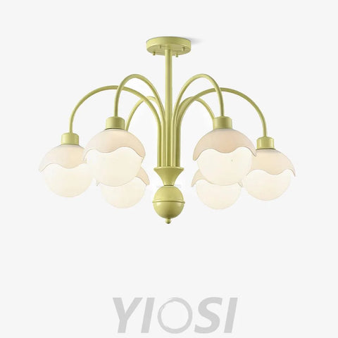 Creamy Lychee Matcha Chandelier with 4/6 heads - Zahara-1-Yiosilamp