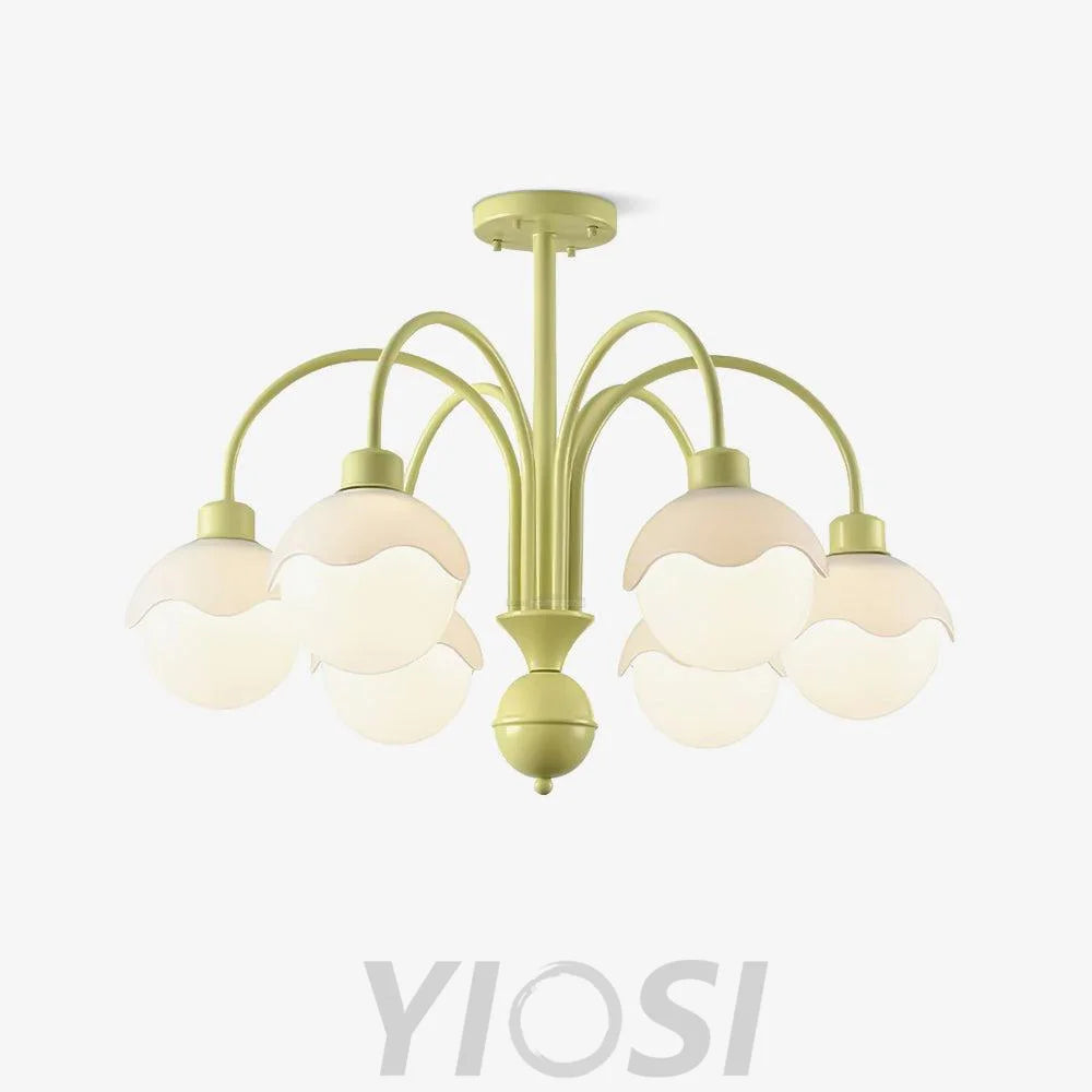 Creamy Lychee Matcha Chandelier with 4/6 heads - Zahara-1-Yiosilamp