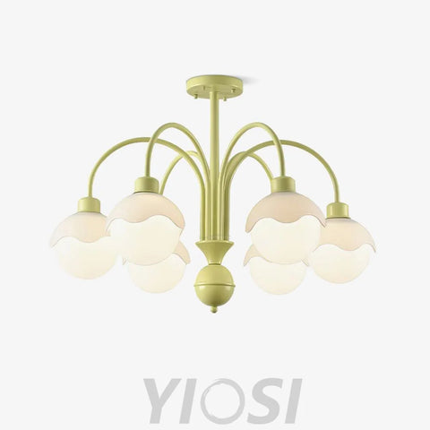 Creamy Lychee Matcha Chandelier with 4/6 heads - Zahara-1-Yiosilamp