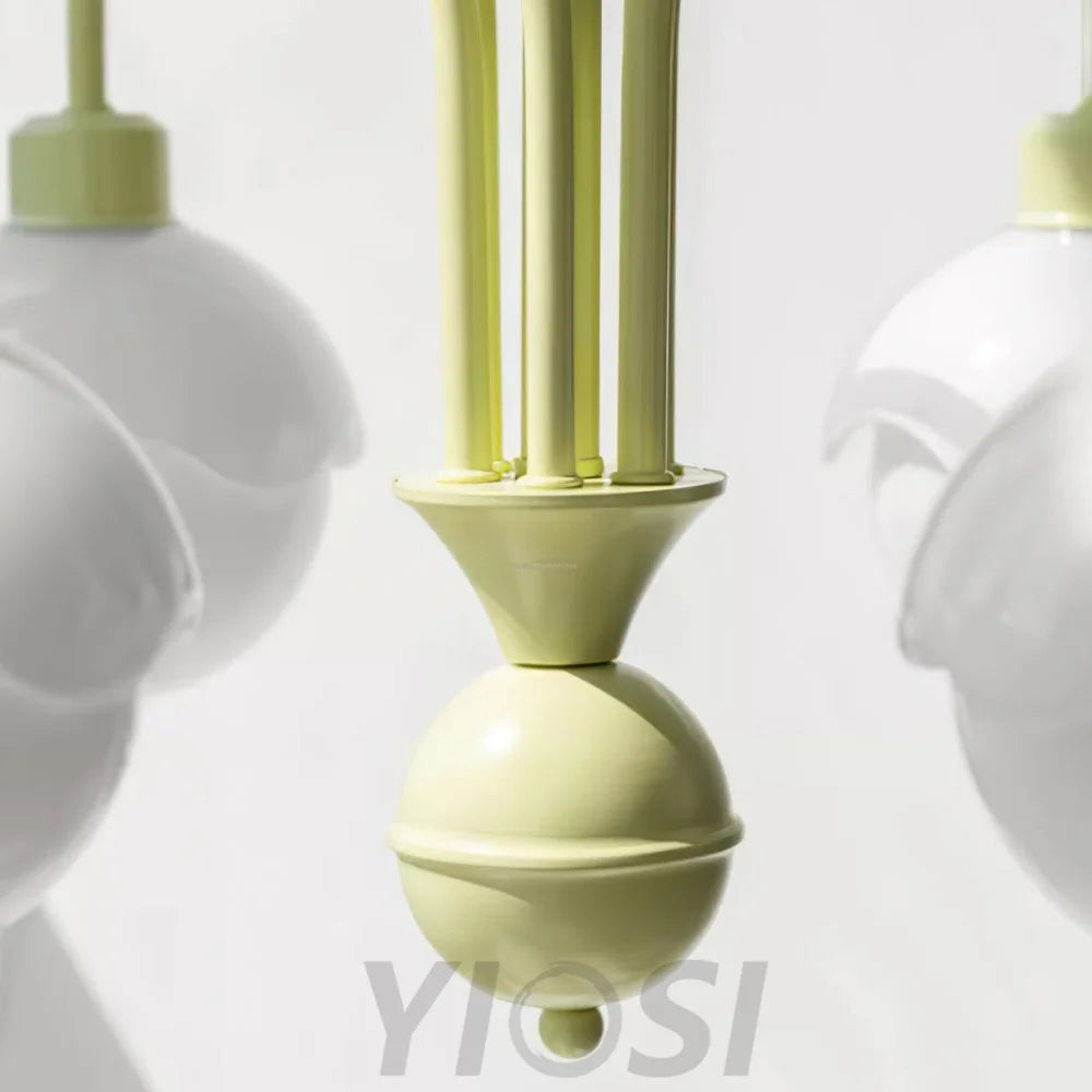 Creamy Lychee Matcha Chandelier with 4/6 heads - Zahara-1-Yiosilamp