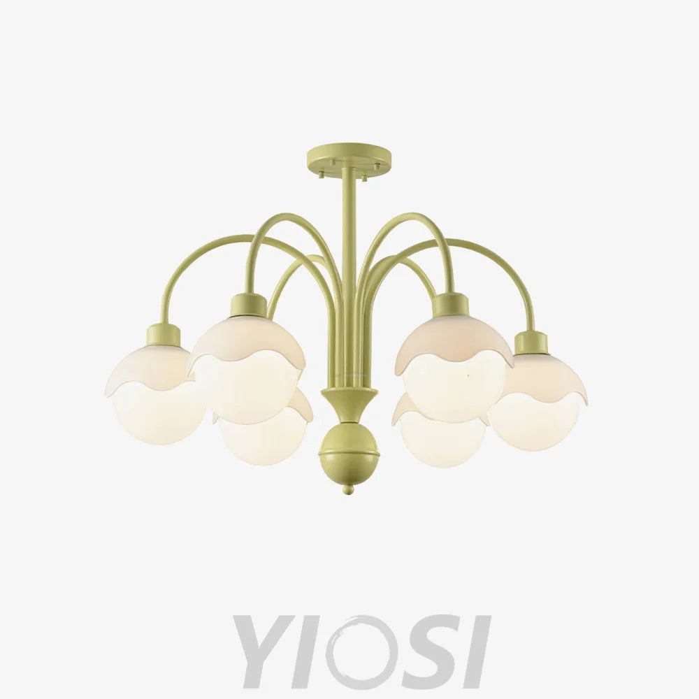 Creamy Lychee Matcha Chandelier with 4/6 heads - Zahara-1-Yiosilamp