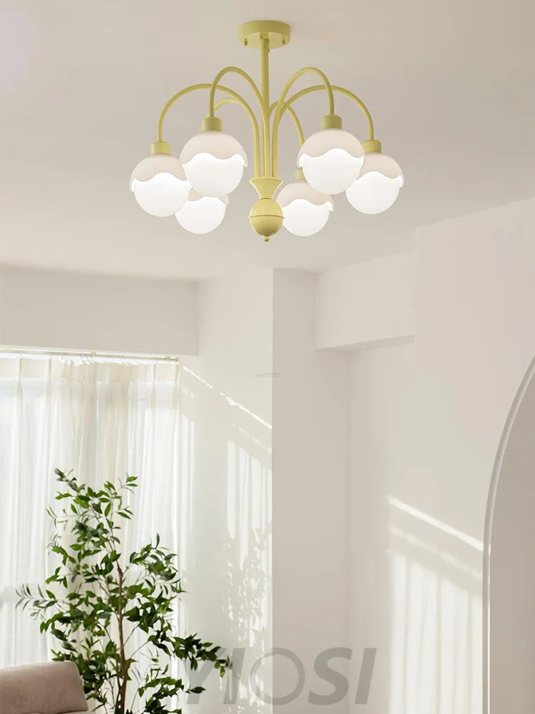 Creamy Lychee Matcha Chandelier with 4/6 heads - Zahara-1-Yiosilamp