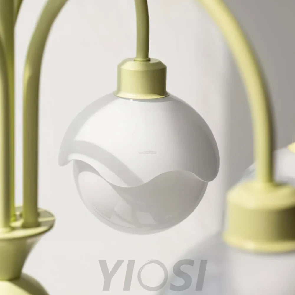 Creamy Lychee Matcha Chandelier with 4/6 heads - Zahara-1-Yiosilamp