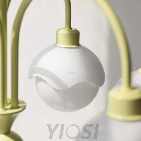 Creamy Lychee Matcha Chandelier with 4/6 heads - Zahara-1-Yiosilamp