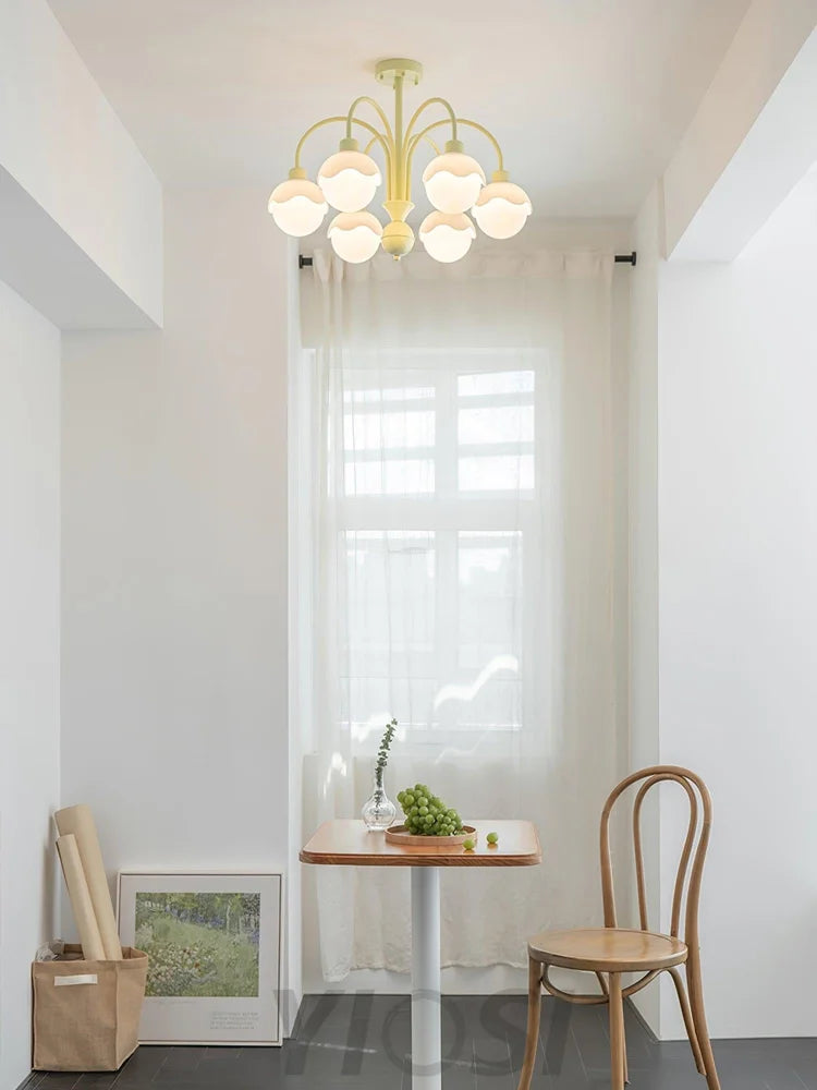 Creamy Lychee Matcha Chandelier with 4/6 heads - Zahara-1-Yiosilamp