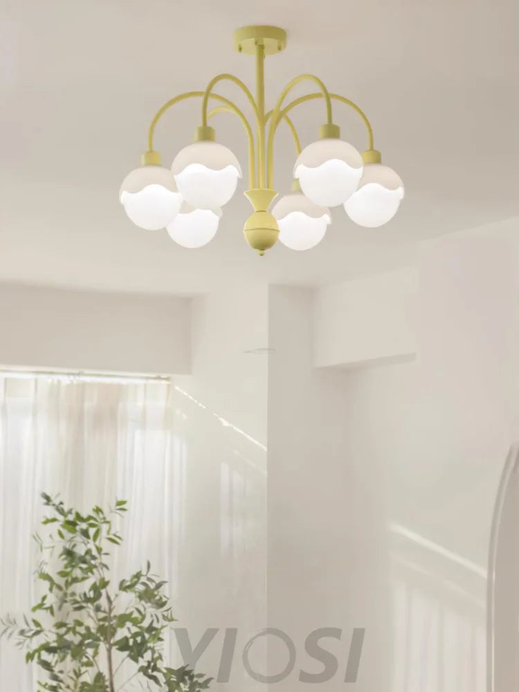 Creamy Lychee Matcha Chandelier with 4/6 heads - Zahara-1-Yiosilamp