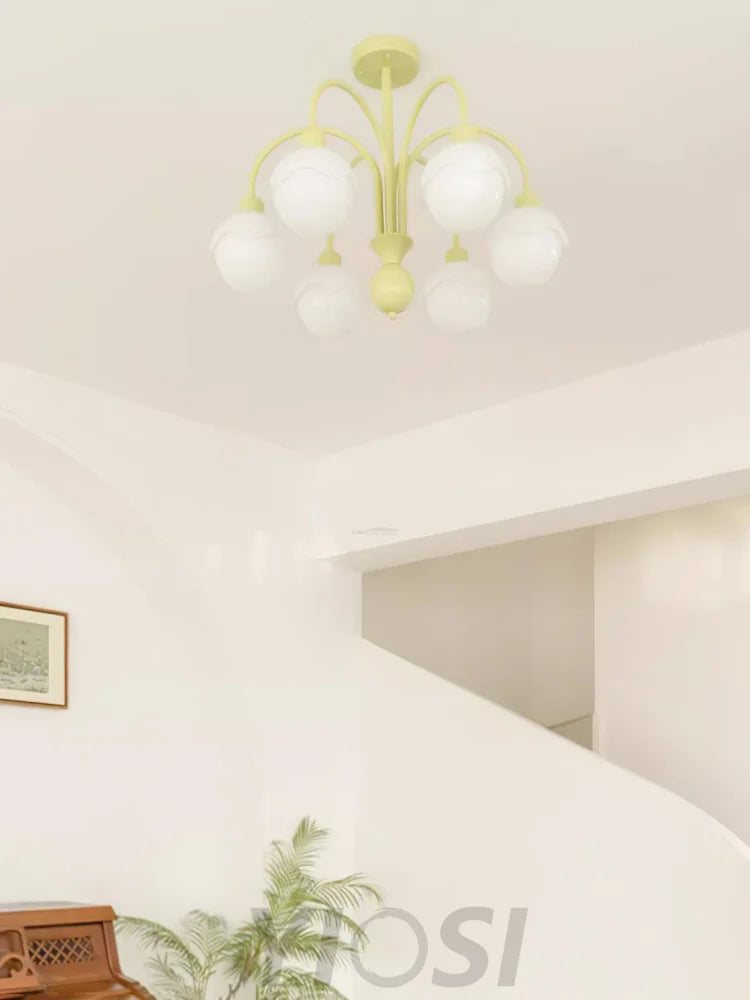 Creamy Lychee Matcha Chandelier with 4/6 heads - Zahara-1-Yiosilamp