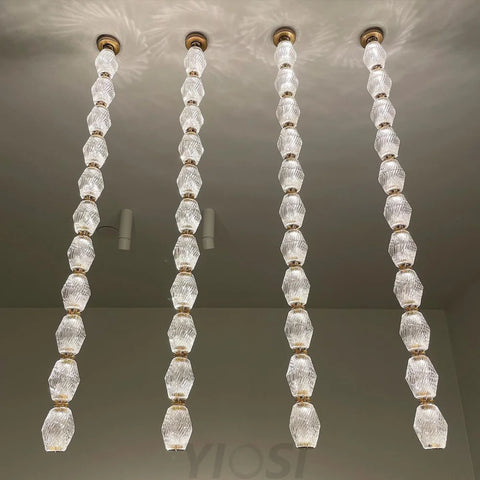 Creative Glass Pearl Necklace Pendnat Chandelier 24 Lights/Vertical/L2’’*W2’’*H26.2’’ /