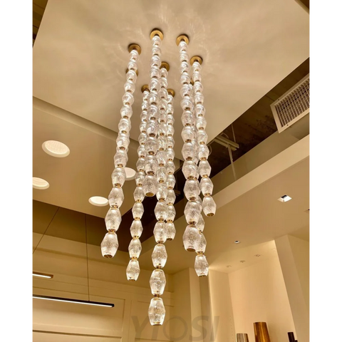 Creative Glass Pearl Necklace Pendnat Chandelier 36 Lights/Vertical/L2’’*W2’’*H38.9’’ /