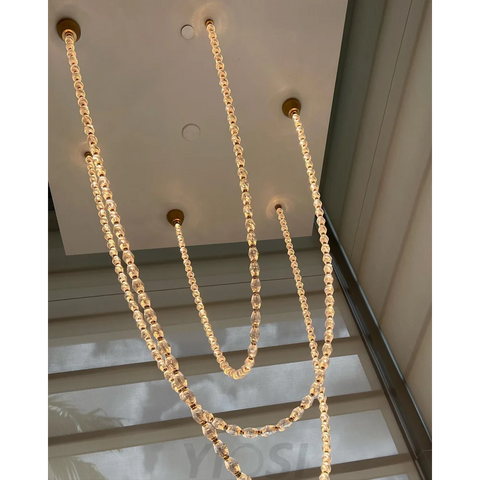 Creative Glass Pearl Necklace Pendnat Chandelier Chandeliers