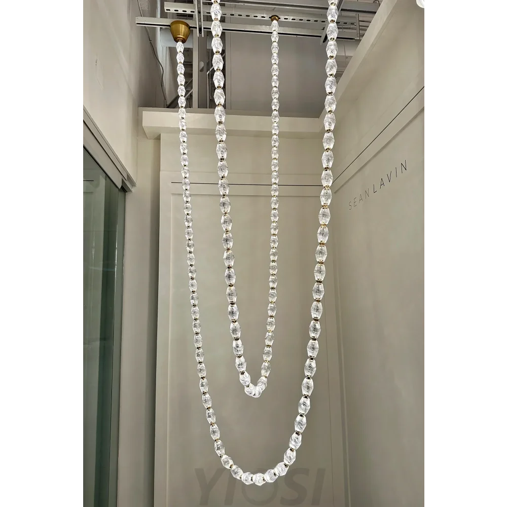 Creative Glass Pearl Necklace Pendnat Chandelier Chandeliers