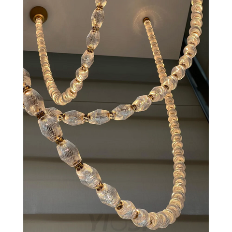 Creative Glass Pearl Necklace Pendnat Chandelier Chandeliers