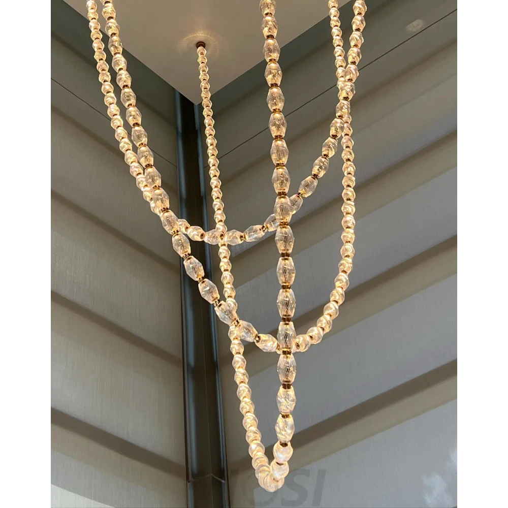 Creative Glass Pearl Necklace Pendnat Chandelier Chandeliers