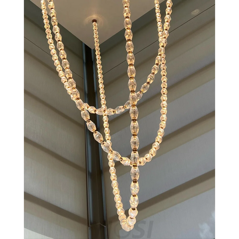 Creative Glass Pearl Necklace Pendnat Chandelier Chandeliers