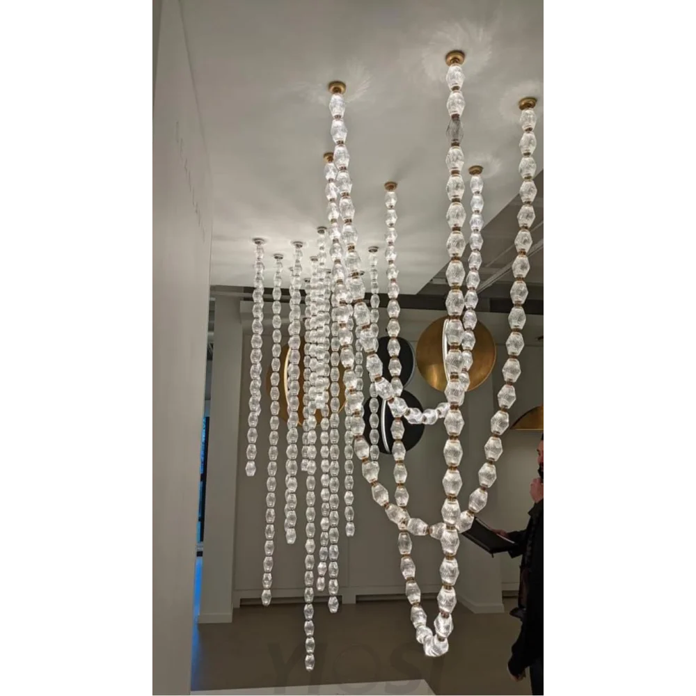 Creative Glass Pearl Necklace Pendnat Chandelier Chandeliers