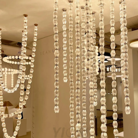 Creative Glass Pearl Necklace Pendnat Chandelier Chandeliers