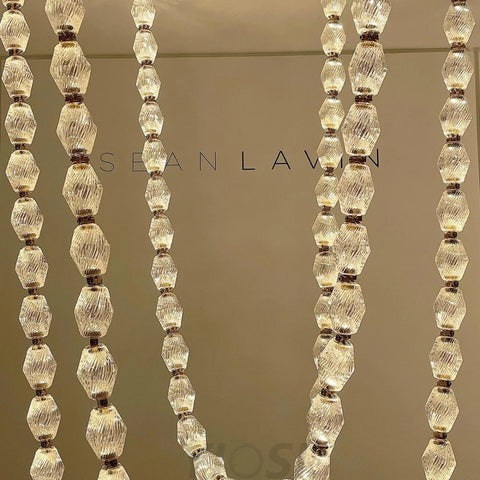 Creative Glass Pearl Necklace Pendnat Chandelier Chandeliers