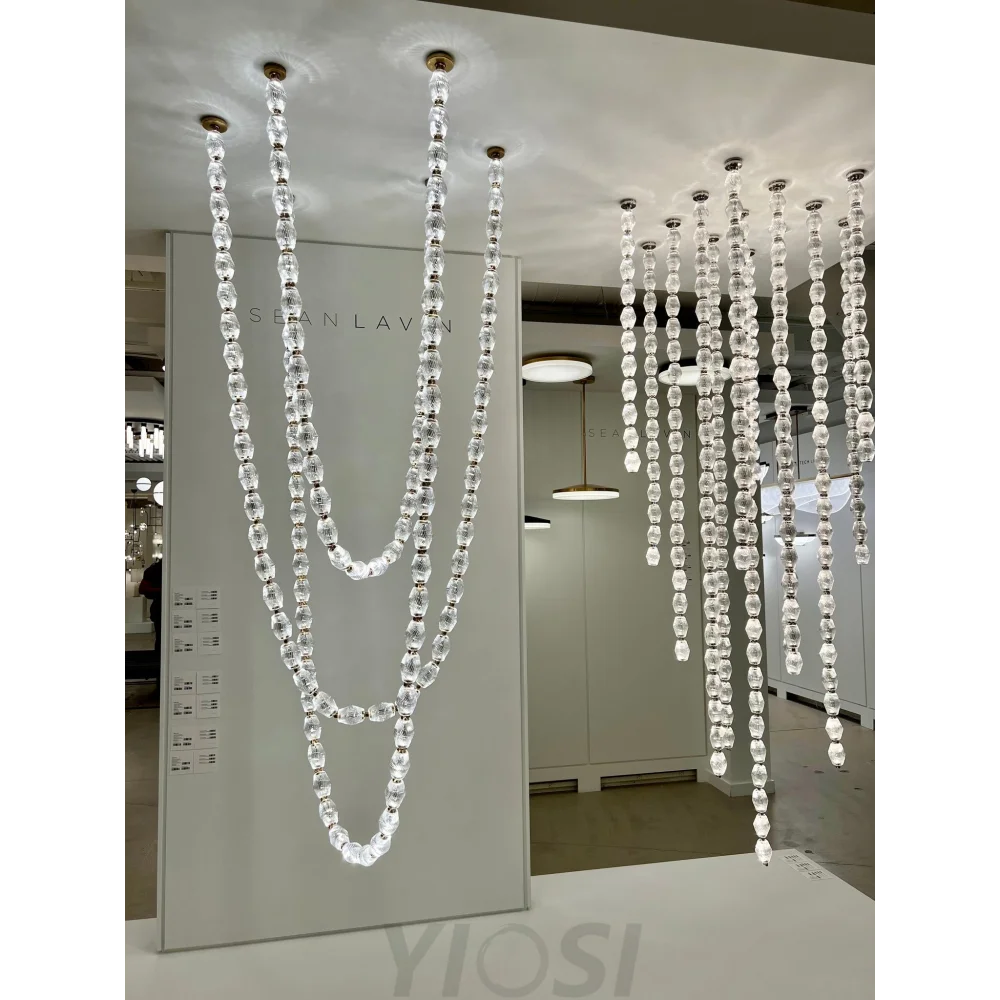 Creative Glass Pearl Necklace Pendnat Chandelier Chandeliers