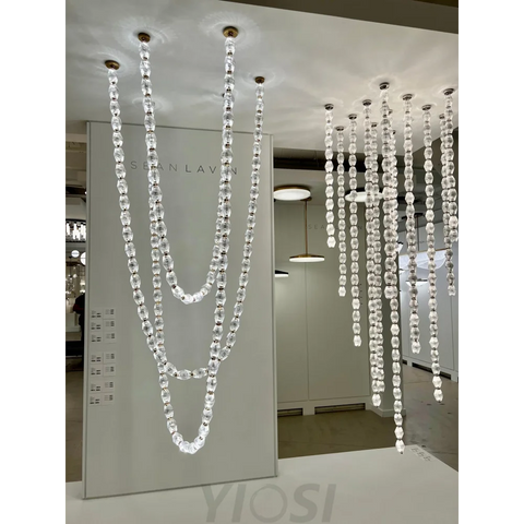 Creative Glass Pearl Necklace Pendnat Chandelier Chandeliers