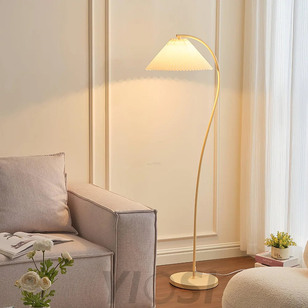 Crescini Pleated Floor Lamp ∅ 11.8″ - Drapery-1-Yiosilamp