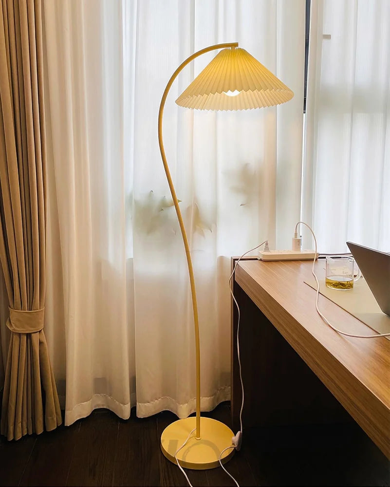 Crescini Pleated Floor Lamp ∅ 11.8″ - Drapery-1-Yiosilamp