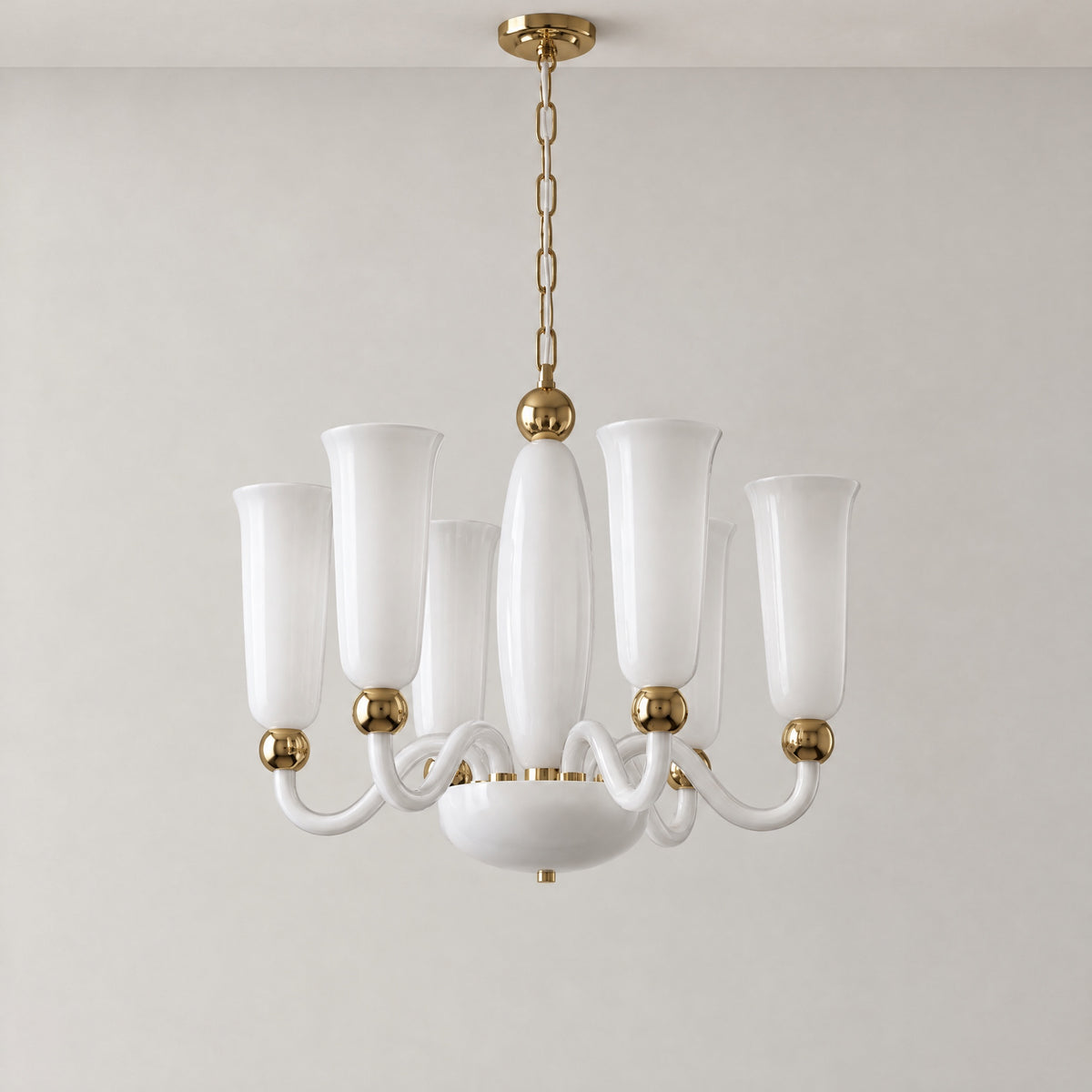 Cristallo Modern Glass Pendant Light 24" – lights off