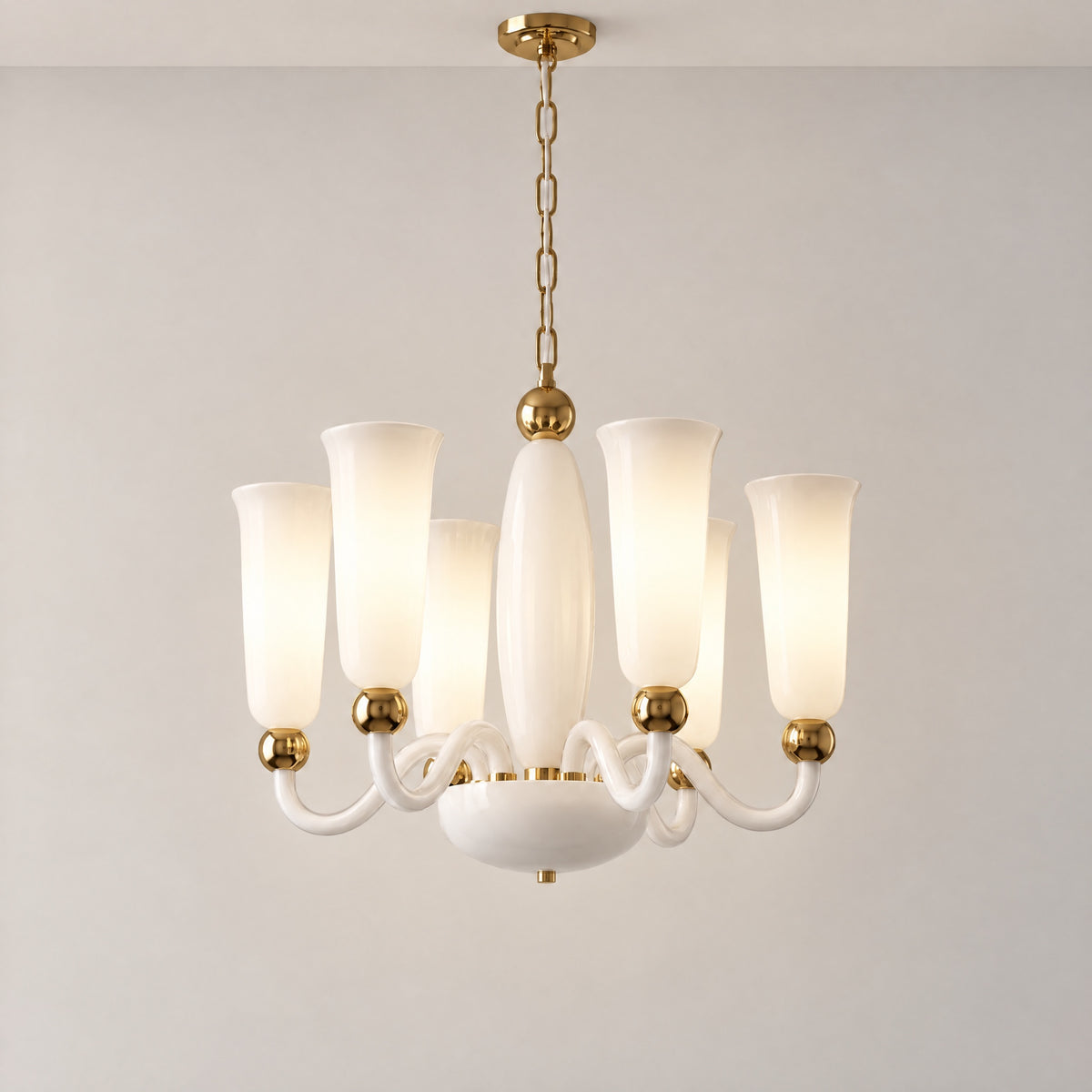 Cristallo Modern Glass Pendant Light 24" – lights on